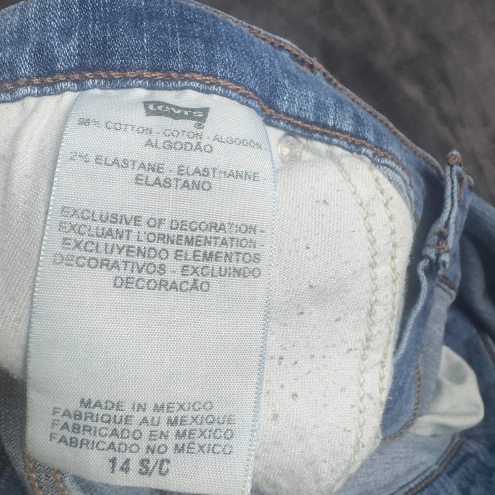Levi's 515 Boot Cut Jeans Womens 14 S/C Light Blue Stretch Denim 3014